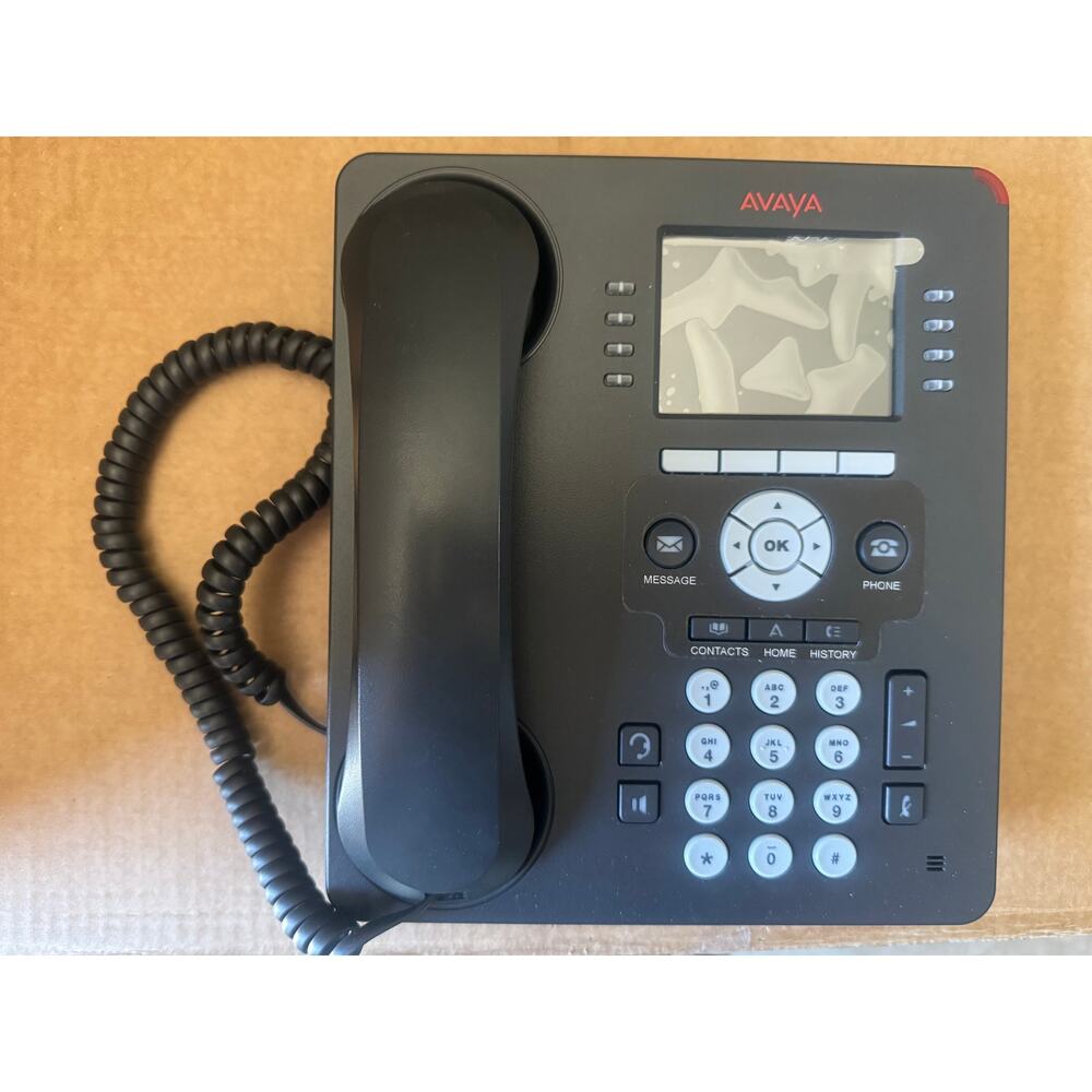 LOT of 5 Avaya 9611G 8-Line 24-Button VoIP‎ Gigabit Display Desk Phone w/ Stands